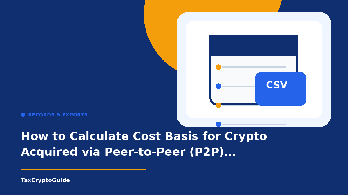 How to Calculate Cost Basis for Crypto Acquired via Peer-to-Peer (P2P) Transactions